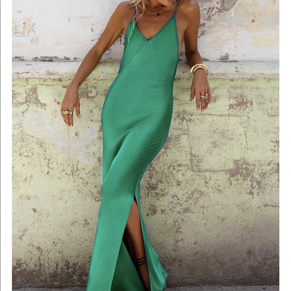 Rat & Boa Delphine slip dress size small green